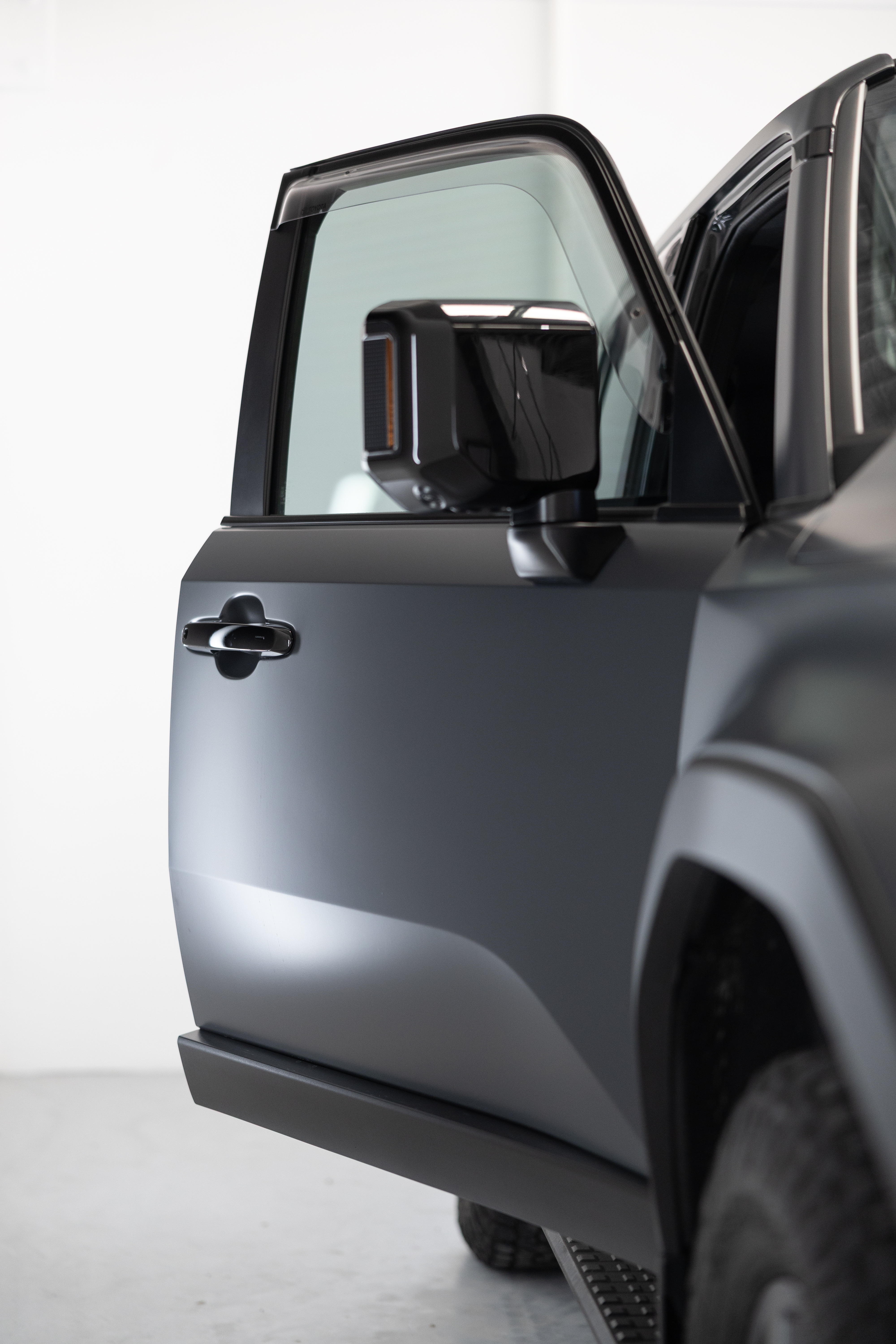 Door and mirror area on Prado 250 wrapped in XPEL Stealth PPF in Perth