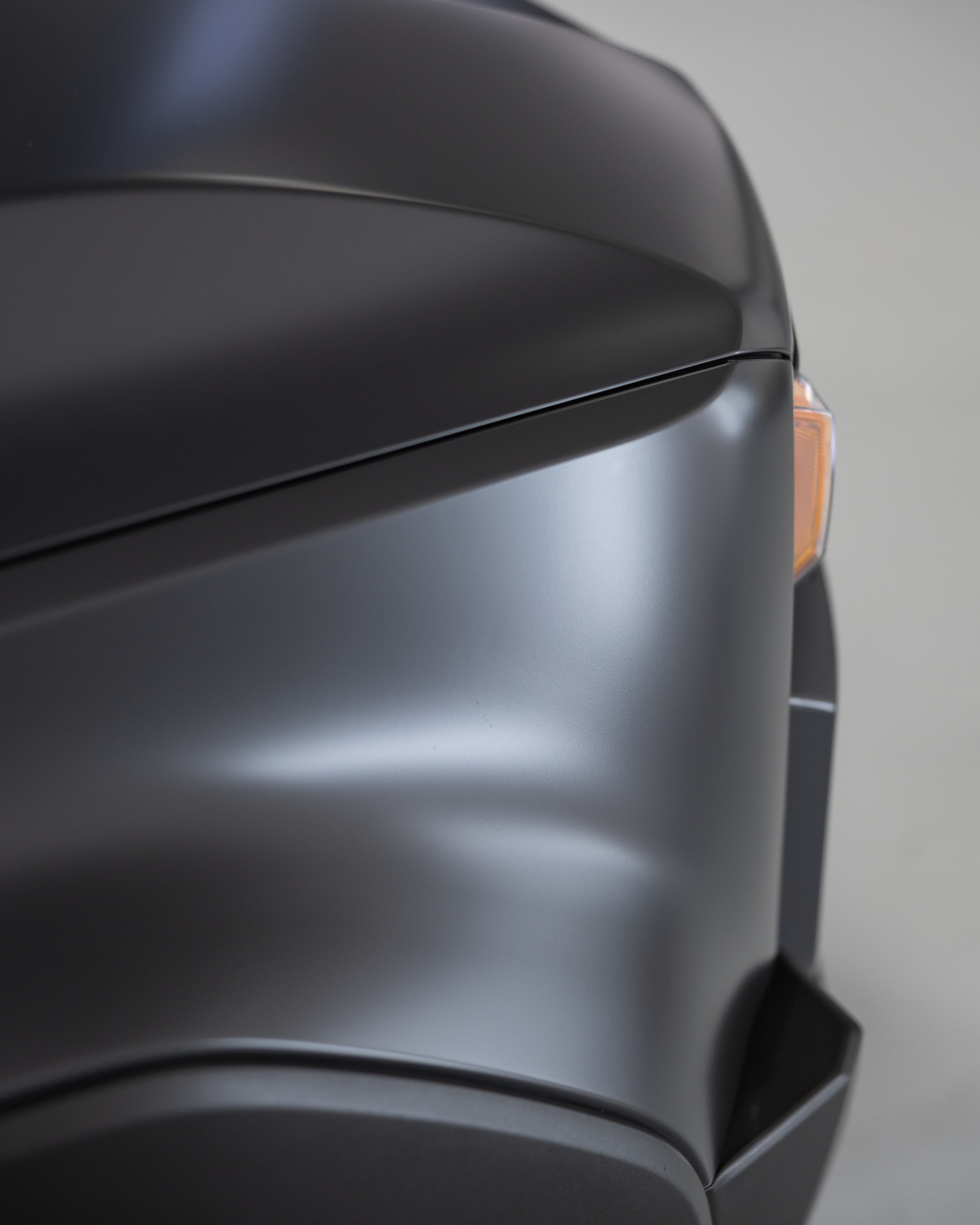 Prado 250 bonnet and guard panel detail showing satin Stealth PPF finish and clean transitions